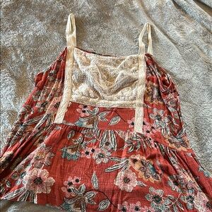 Floral Lace Trim Women's Top